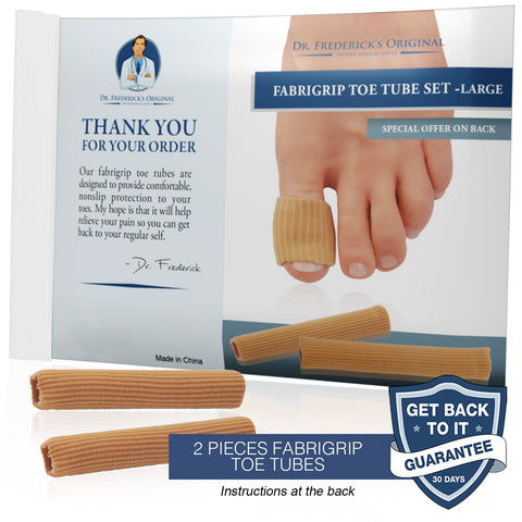 Dr. Frederick's Original Fabrigrip Toe Protectors - 2 Multiple-Use Pieces - Toe Covers to Prevent Blisters, Cushion Bunions, Mor