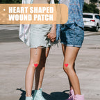 VOSAREA 50pcs Adhesive Bandages Heart- Shaped Breathable Patches Bandages (Red)