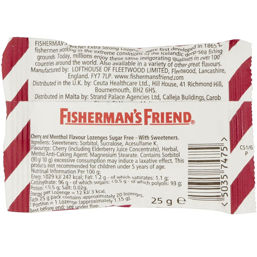 Fishermans friend Cherry menthol lozenges-PACK of 24 [Personal Care]