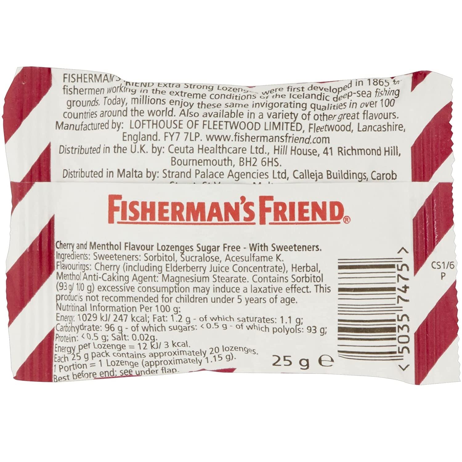 Fishermans friend Cherry menthol lozenges-PACK of 24 [Personal Care]