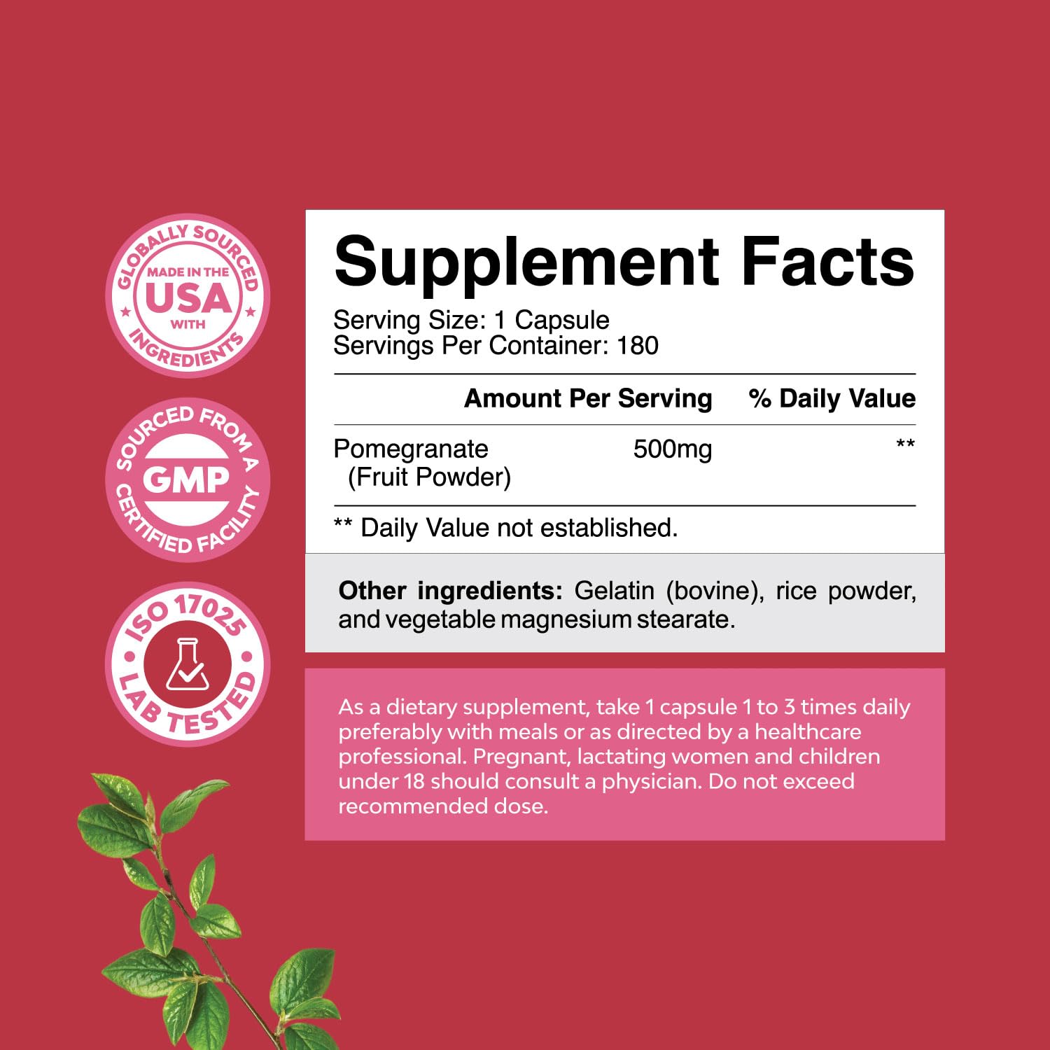 Advanced Antioxidant Superfood Pomegranate Supplement - Natural Pomegranate Extract Polyphenols Supplement for Heart Health and