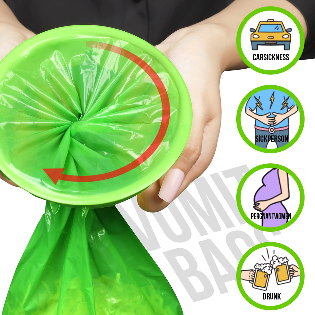YGDZ Vomit Bags Disposable, 15 Pack Vomit Bags, 1000ml Barf Bags, Emesis Bags Disposable, Portable Throw Up Bags, Puke Bags for