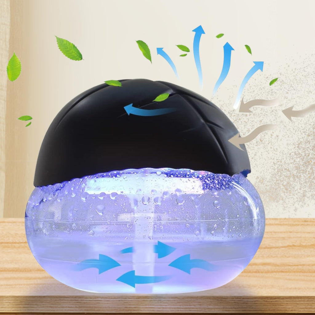 Air Freshener(Black) - for Home, Bedroom, Office and Warehouse - Essential Oil Aroma Diffuser with LED Color Night Light and Soo