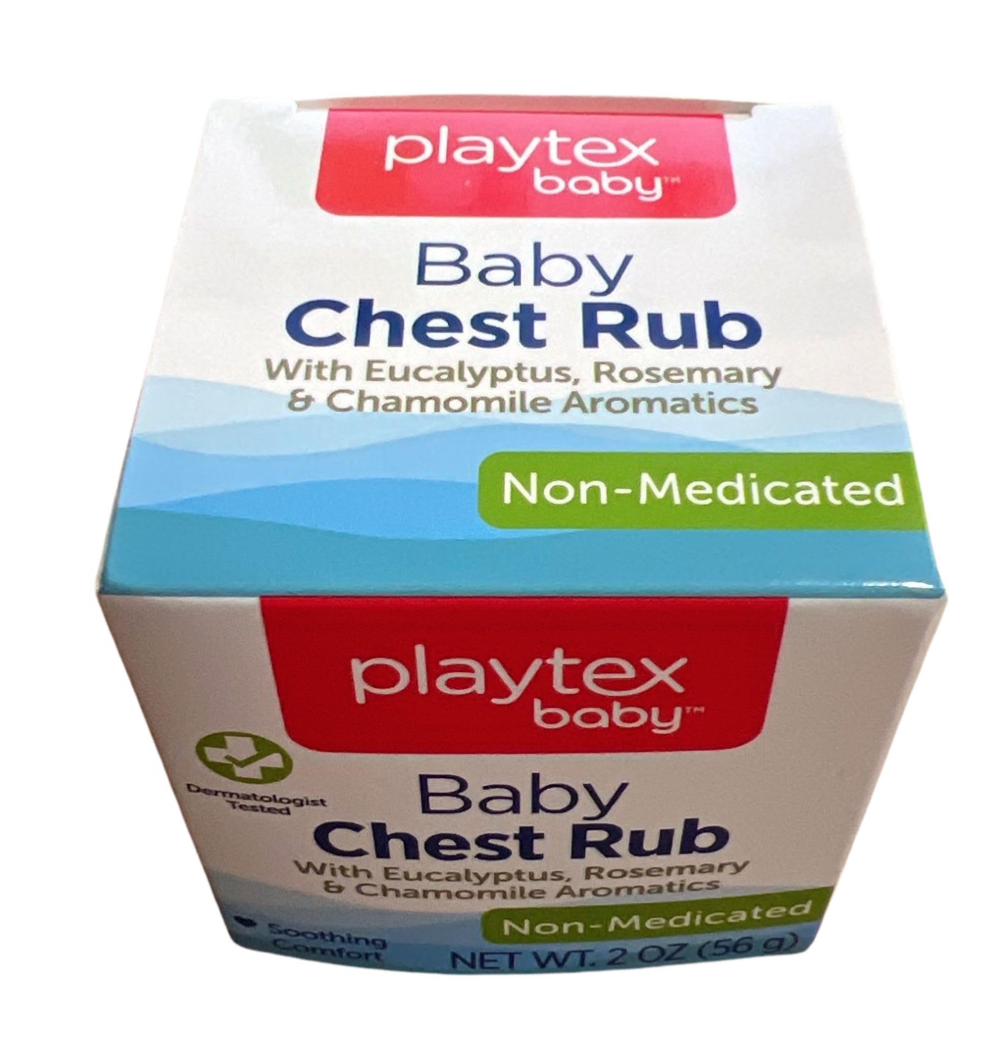 Generic Baby Chest Rub Playtex with Eucalyptus, Rosemary & Chamomile Aromatics Non-Medicated 2 oz (Pack of 2), White