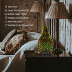 Essential Oil Diffuser Aromatherapy Diffuser- 120 ml Glass Ultrasonic Cool Mist Oil Diffuser, Whisper Quiet with Waterless Auto