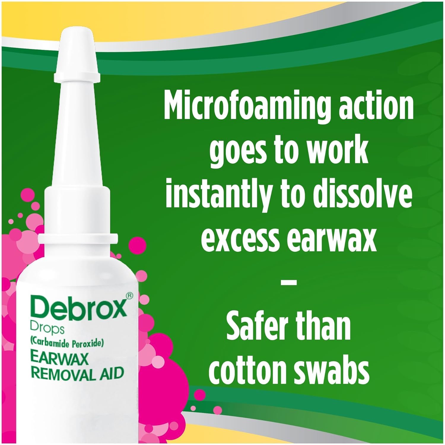 Debrox Earwax Removal Drops with Gentle Microfoam Cleansing Action, 0.5 fl oz, Adults and Children Over 12 Years of Age (Pack of