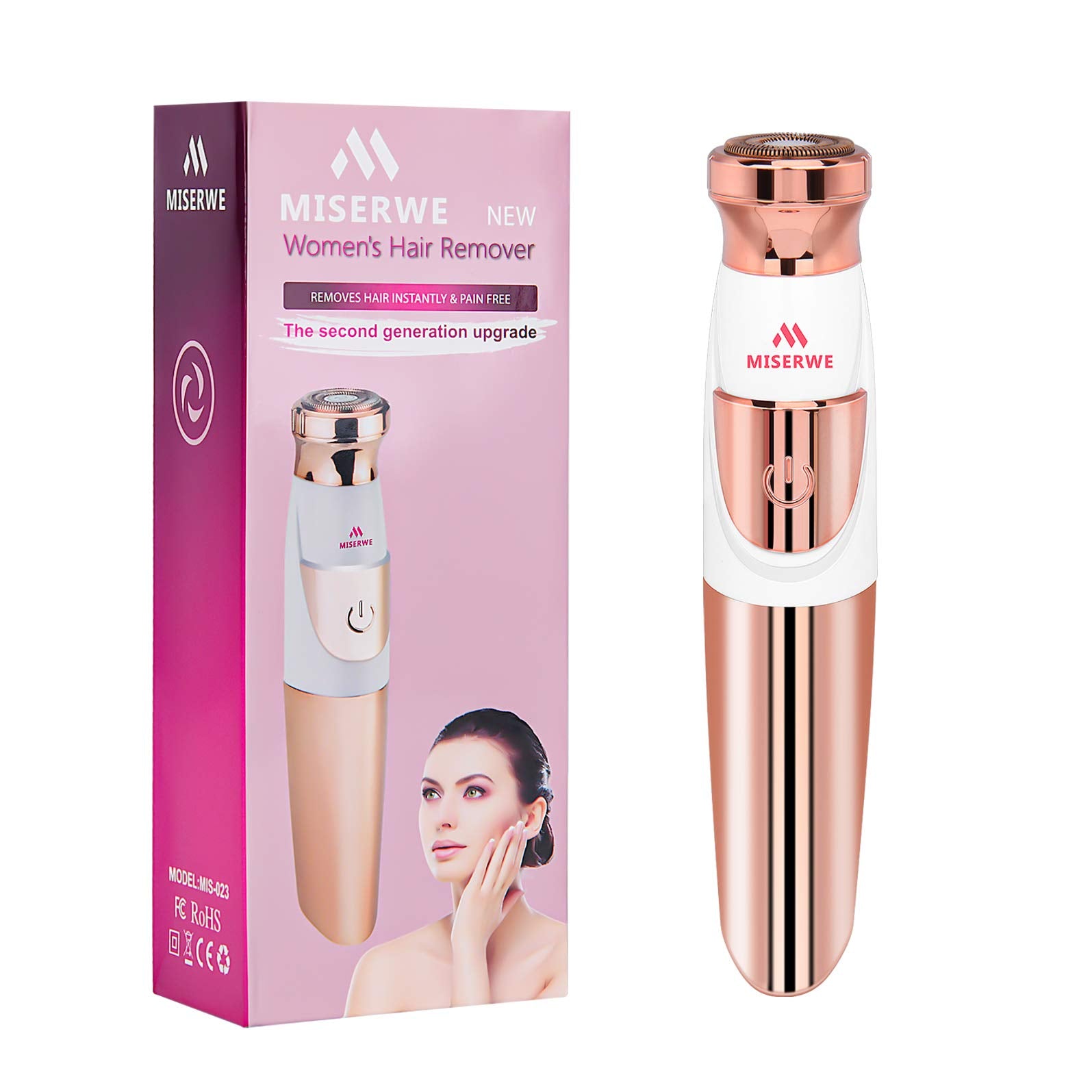 Miserwe WomenS Painless Hair Remover Facial Hair Removal Painless Hair Trimmer Shaver Waterproof For Facial Bikini Area Body Ha