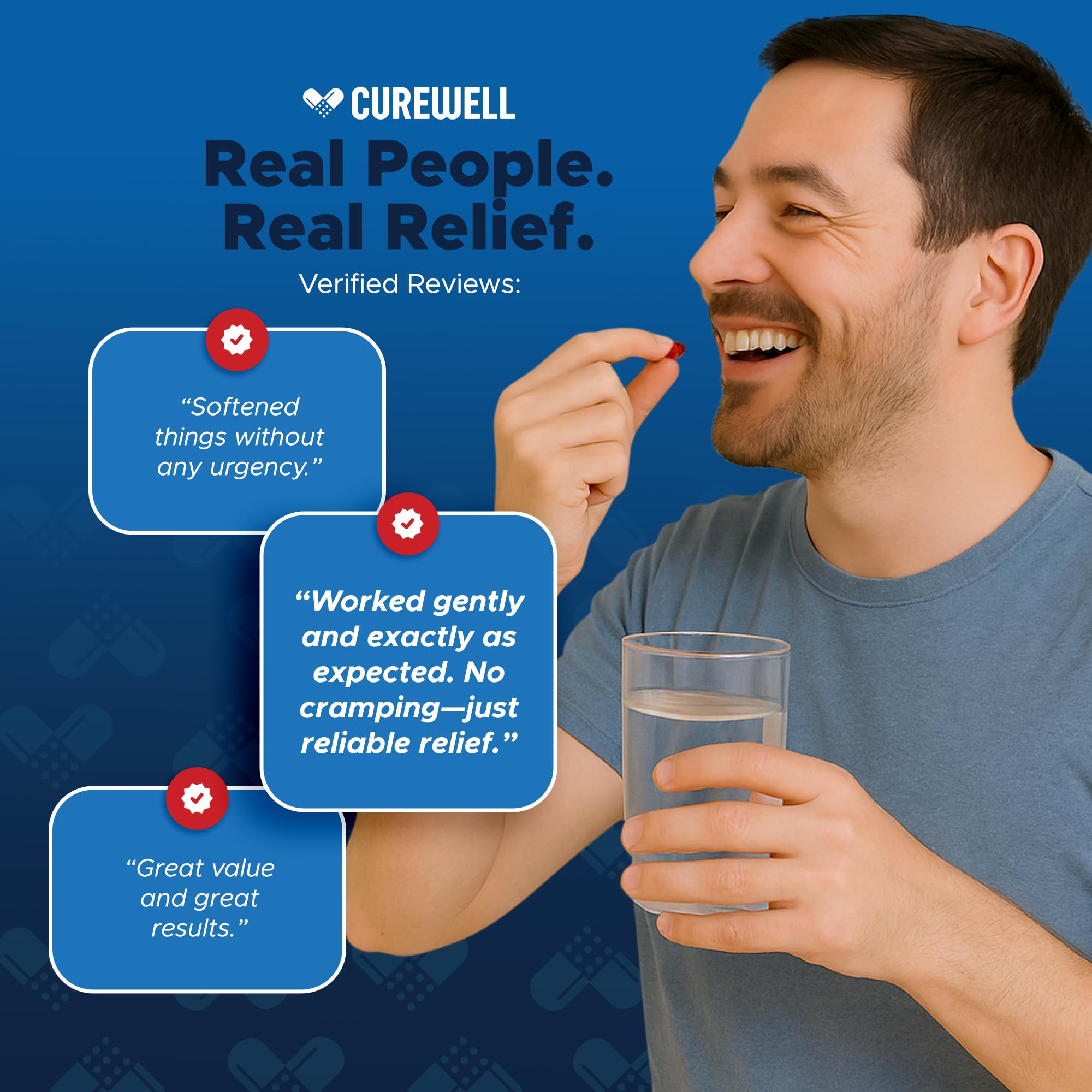 CUREWELL Stool Softener Docusate Sodium 100mg Softgels (1000 Count) | Gentle Non-Stimulant Laxative for Constipation & Irregular