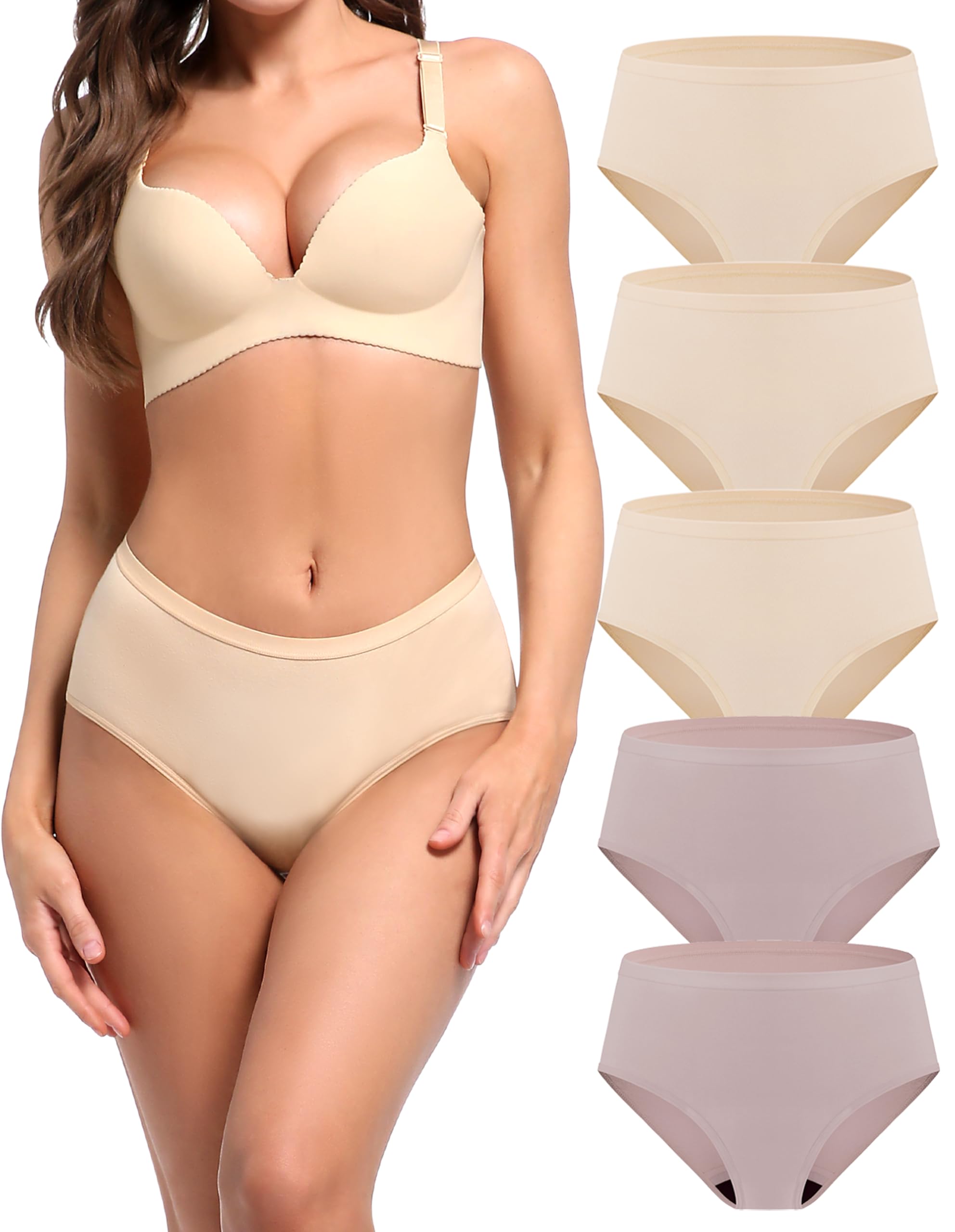 AIRCUTE Washable Adult Urine Incontinence Underwear for Women Leak Proof Absorbent Bladder Protective Panties (X-Large, 5 Pack)
