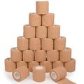 24 Pack Self Adherent Cohesive Bandage Wrap, 2    x 5 Yards Stretch Non Woven Self Adhesive Tape - Skin Colour Athletic Elastic 