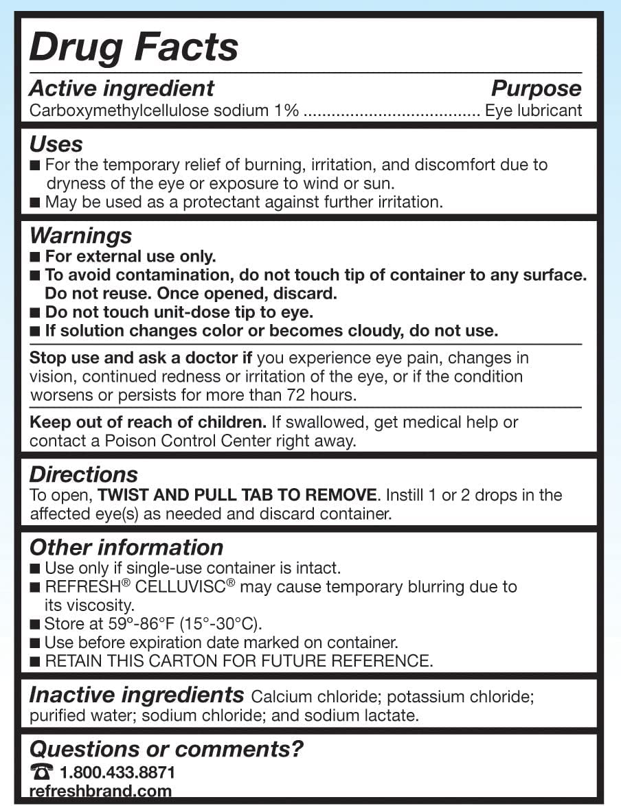 Refresh Celluvisc Lubricant Eye Gel Single-use Containers 30 Ea (Pack of 2)