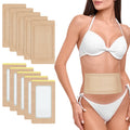 10Pcs Castor Oil Pack Wrap, Organic Cotton Castor Oil Patches for Liver, Stomach, Belly Button, 11.8x6.3, Disposable Self-Adhesi