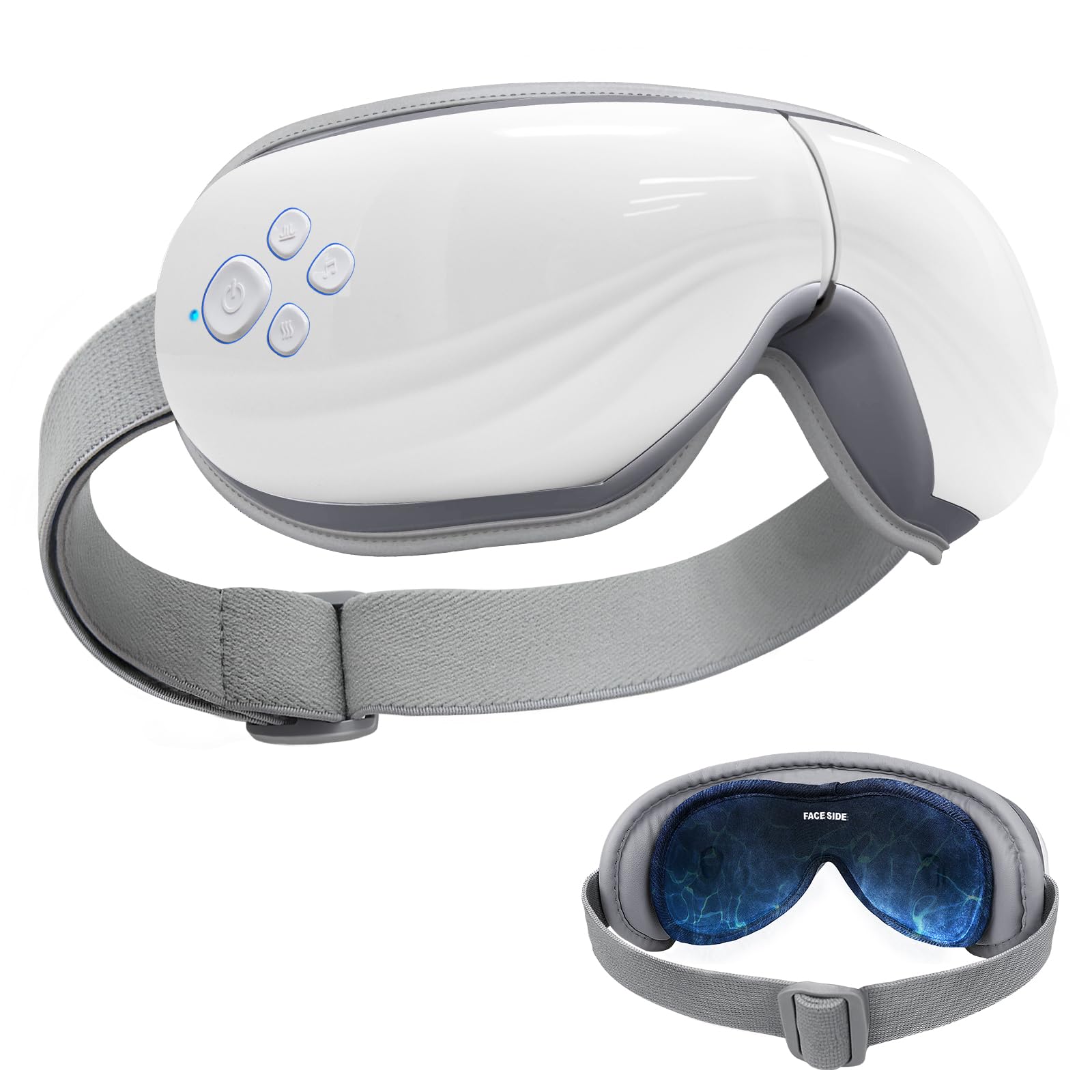 5 Mode Heated Eye Massager with Heat and Cooling, Eye Massage with Bluetooth Capability and Voice Announcement