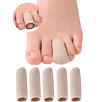 Yimanduo 5 Pieces Gel Toe Protectors, Fabric and Silicone Caps, Toe Sleeves Support Toe Tubes for Arthritis, Hammer Toe, Corn Bl