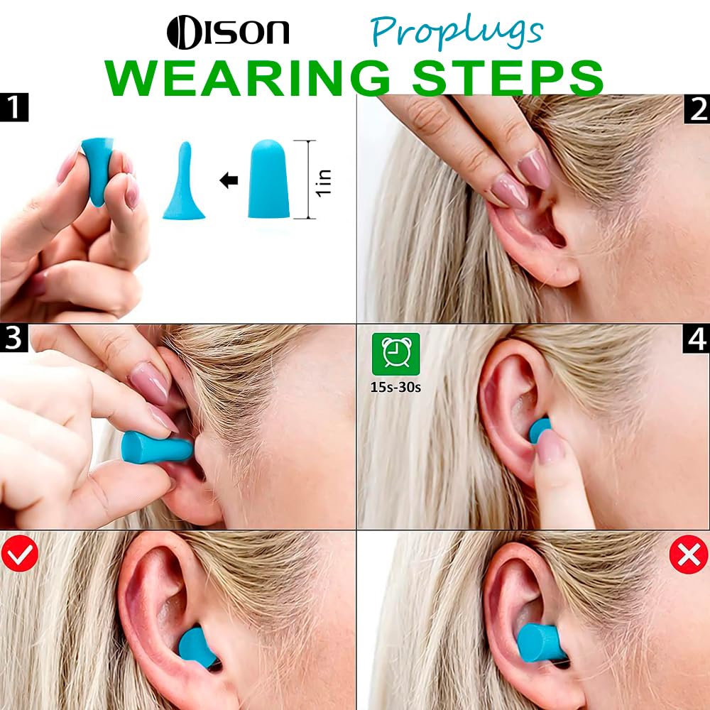 DISON Foam Ear Plugs, 100Pair 38dB Sleeping Earplug, Noise reducing for Work, Shoot, Travel, Focus, Concert, Block snoring