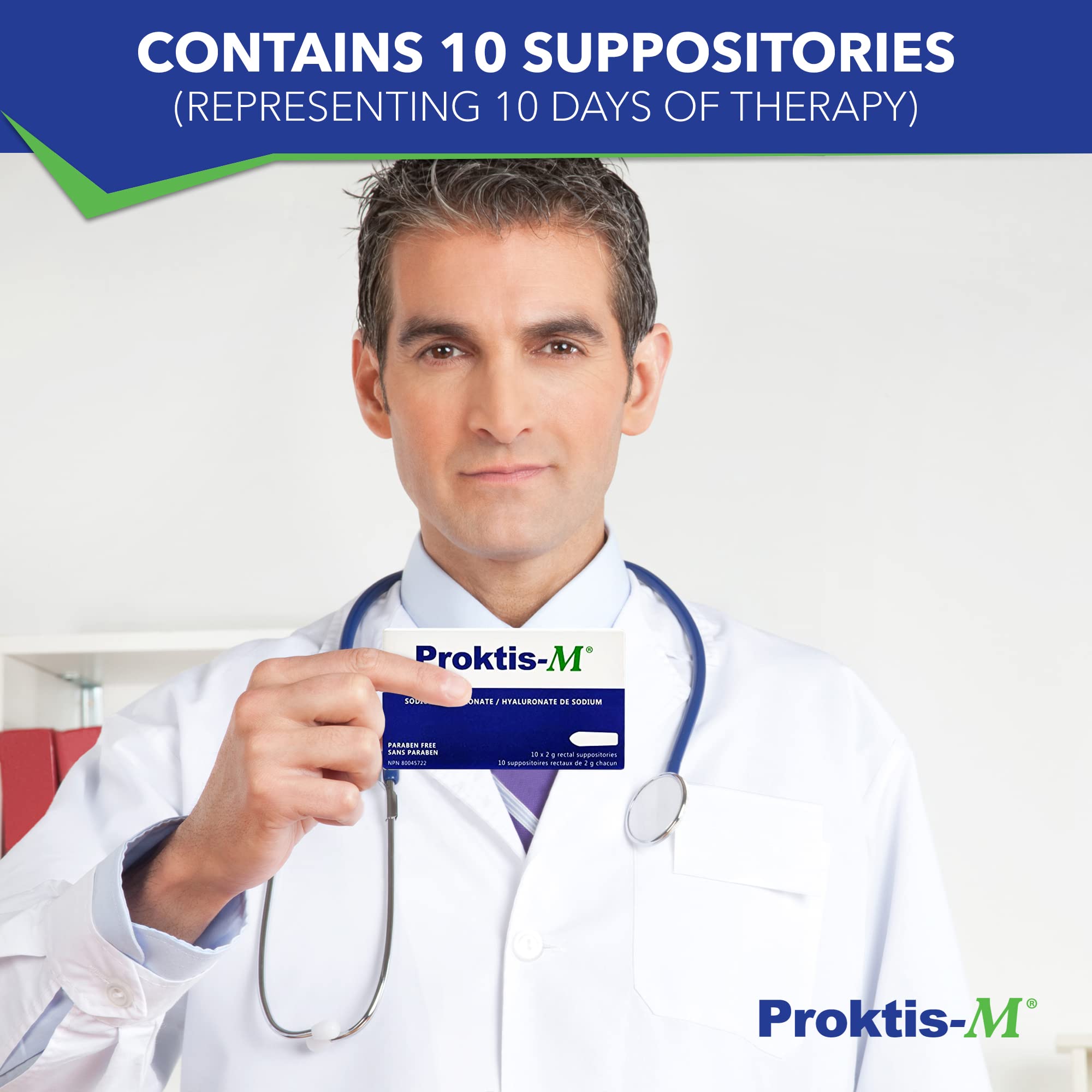 PROKTIS-M, Natural, Non-Steroidal Rectal Suppositories, with Hyaluronic Acid, for Healing of Anus and Rectum, in Conditions Such