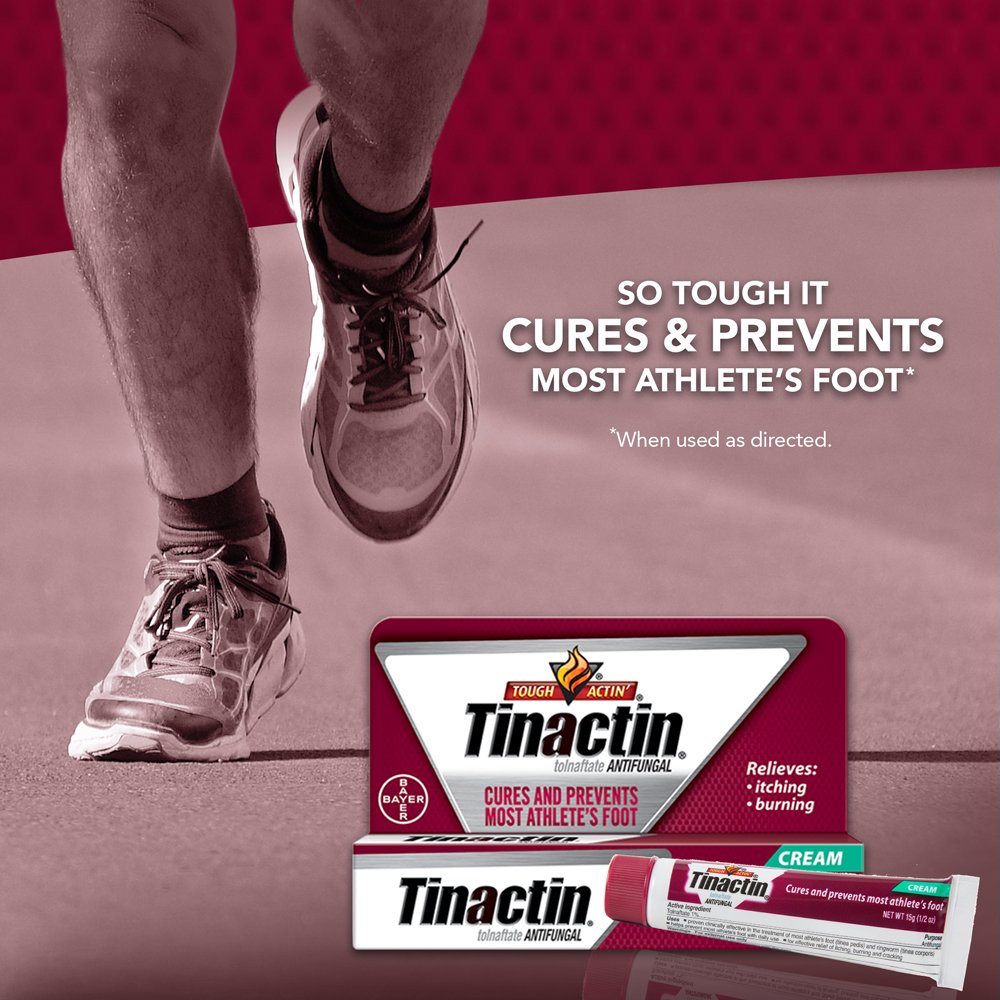 Tinactin Athletes Foot Cream, Tolnaftate 1%, Antifungal, AF Treatment, Proven Clinically Effective on Most Athletes Foot and Ri