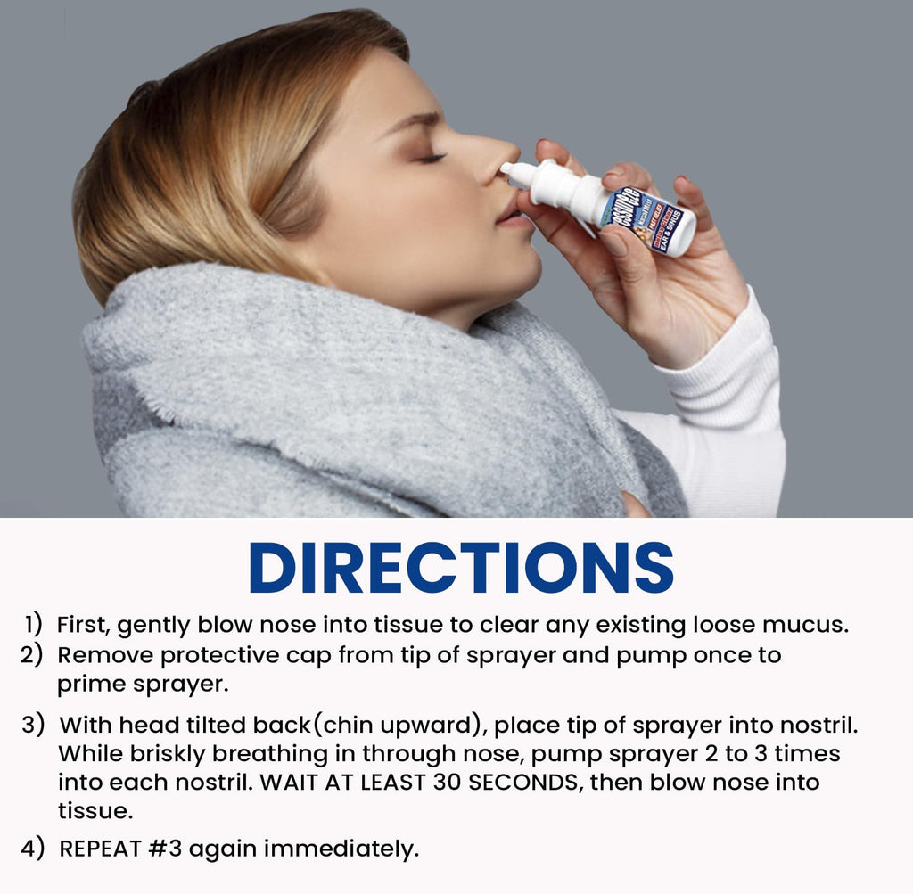 Pressureze All Natural Preservative-Free Sterile Nasal Spray - Fast Relief Nasal Spray - for Sinus Allergies, Loud Snoring & Con