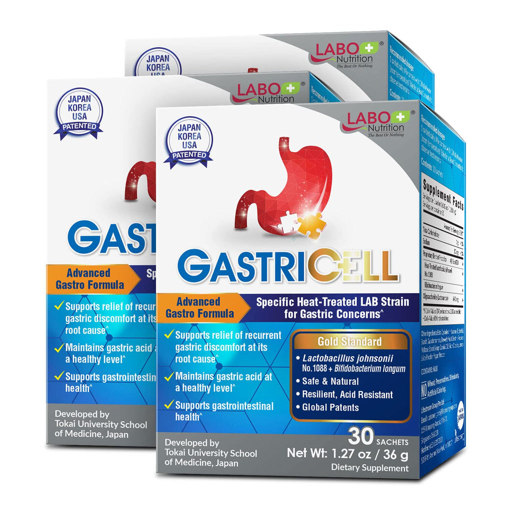 LABO Nutrition GASTRICELL - Target H. Pylori, Acid Reflux, Heartburn, Gastric Acid - Addresses Recurring Gastric Problems, Natur