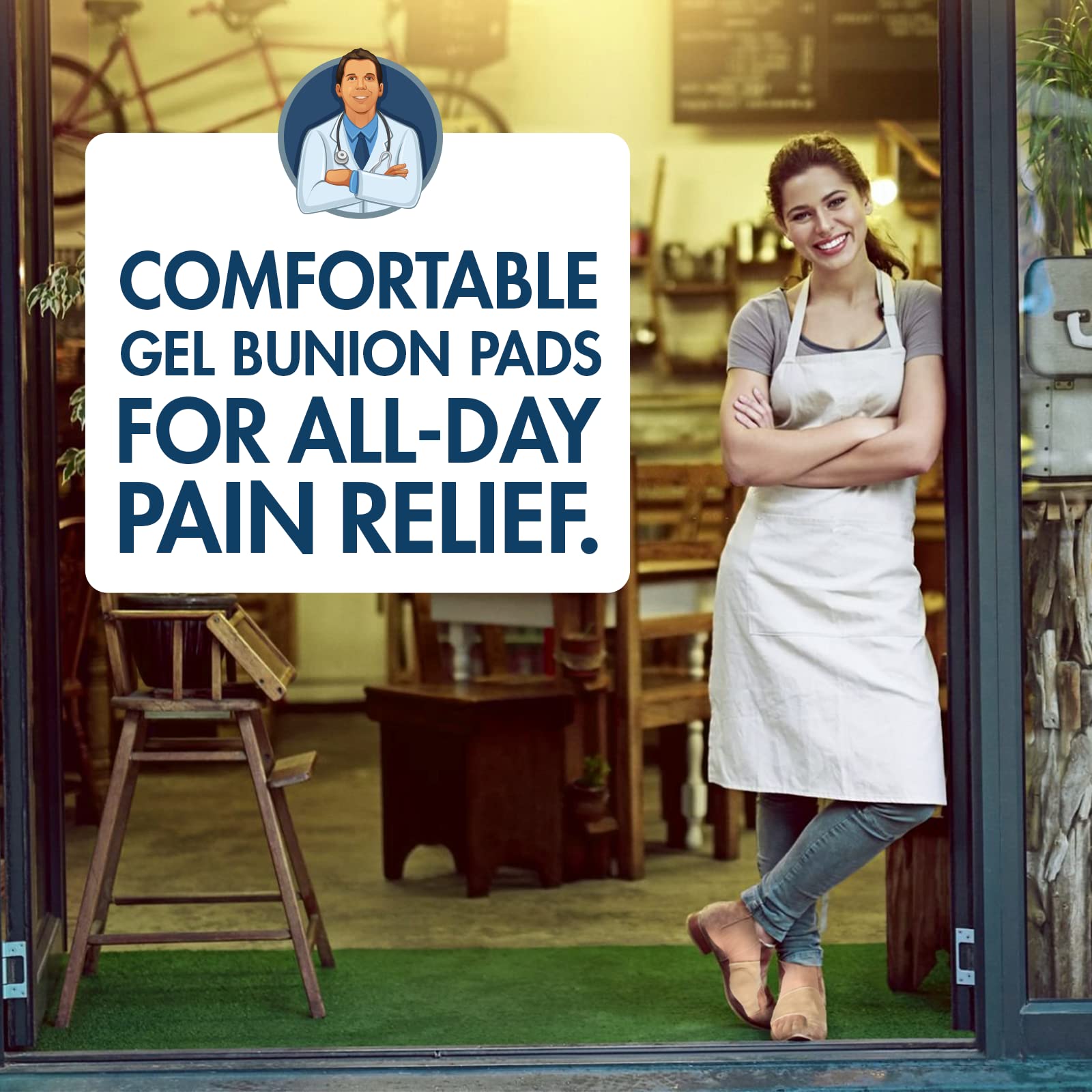 Dr. Frederick's Original Bunion Sleeves - 2ct. - Thin Bunion Relief Socks - Orthopedic Bunion Cushion for Women & Men - Gel Pad