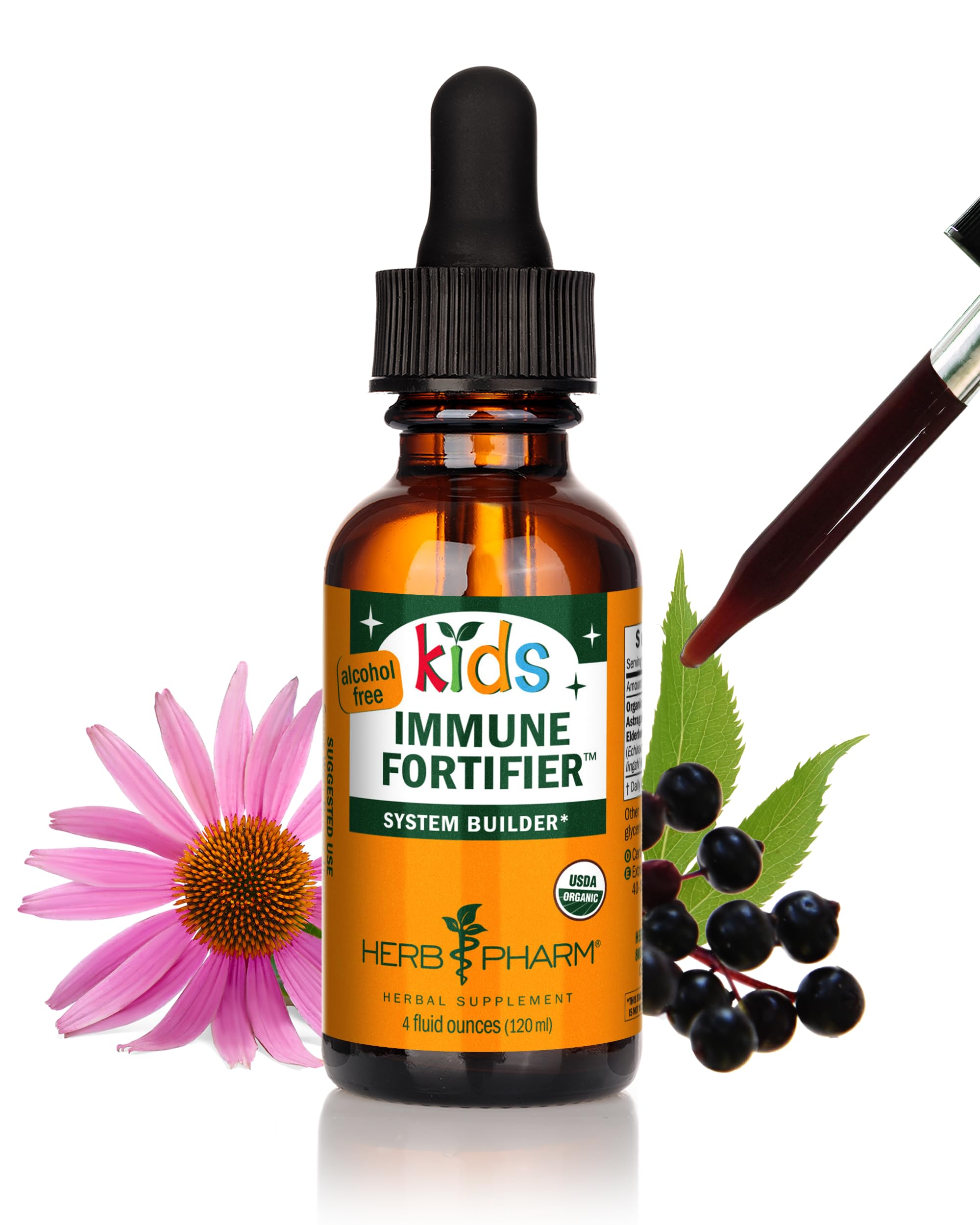 Herb Pharm Kids Certified-Organic Alcohol-Free Immune Fortifier Liquid Herbal Formula, 1 Ounce