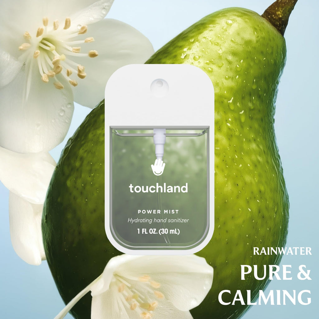 Touchland Power Mist Hydrating Hand Sanitizer Spray, DYE FREE Trio Set (Rainwater, Unscented, Beach Coco), 1 FL. OZ. Travel Size