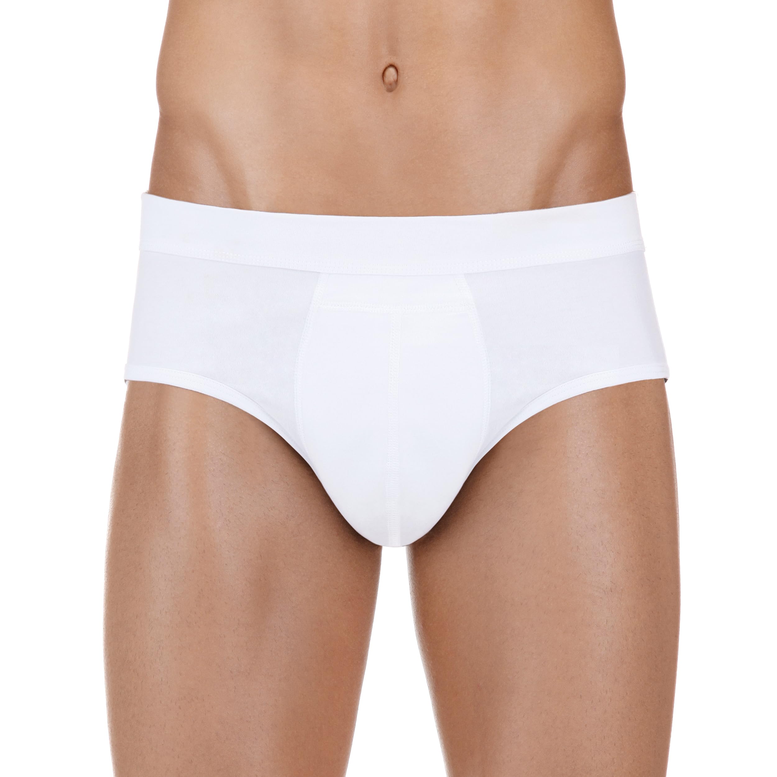 PRO-TECH-Dry Washable & Reusable Urinary Incontinence Cotton Brief Underwear for Men, with Front Absorbent Area (White, Medium)