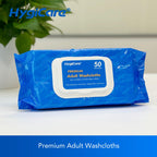 HygiCare Adult Washcloths Body Wipes 250 Count Fresh Scent 12x8 Flip Top, Strong Yet Soft, Perfect for Incontinence Cleansing, C