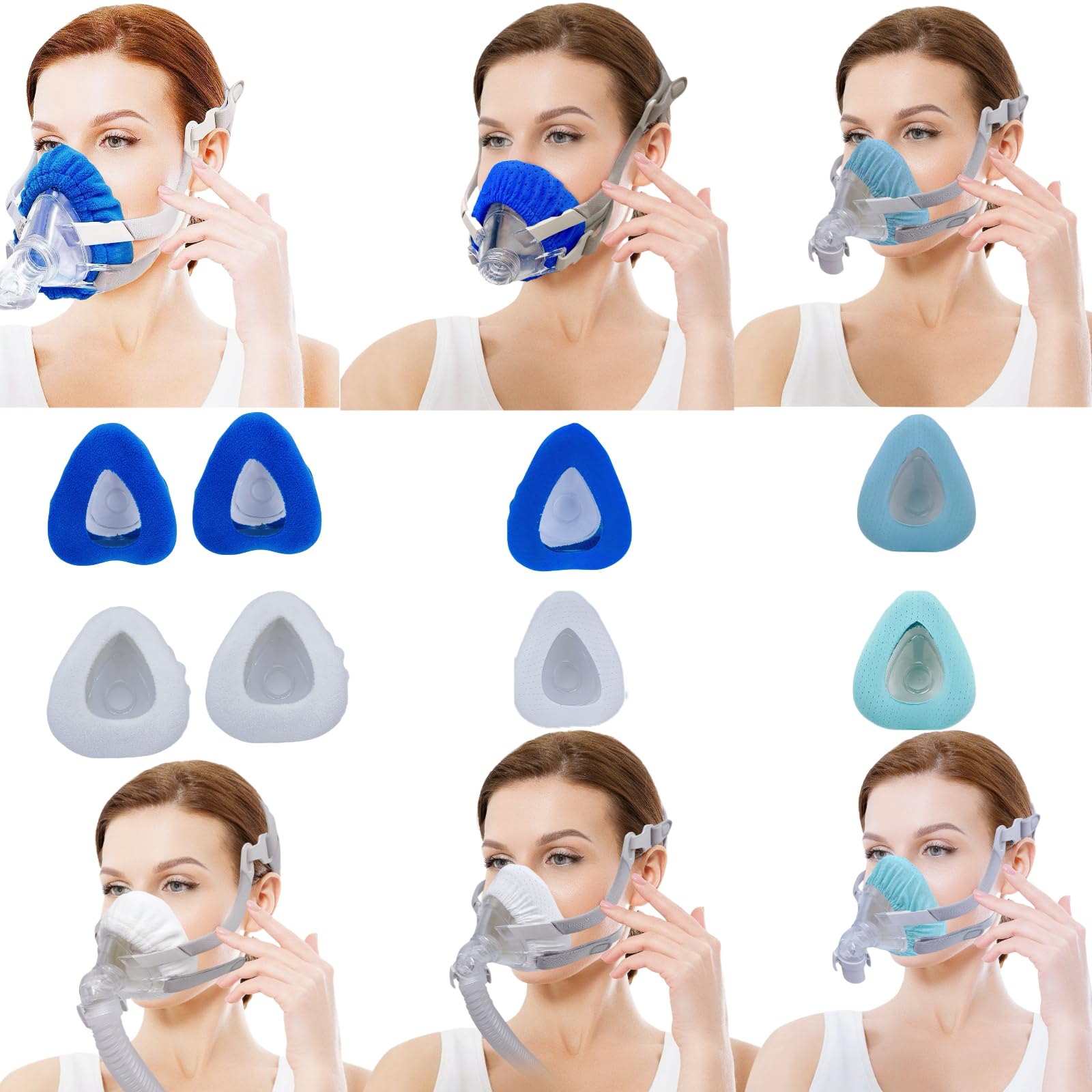 playWooWgo 8 Pack CPAP Mask Liners One Size Fit All Full Face Masks Improve The Comfort of Wearing The Mask (4 PCS Comfort Silky