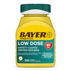 Bayer Aspirin Low Dose 81 mg, Enteric Coated Tablets, Doctor Recommended, Secondary Prevention of Cardiovascular Disease, 300 Sa