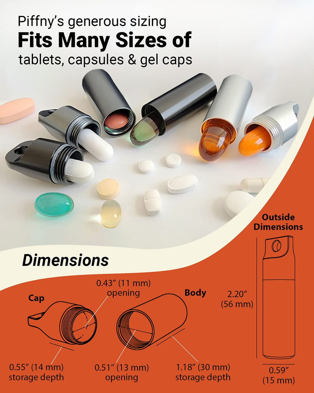 Piffny Waterproof Portable Keychain Pill Holder Medicine Fob with Key Ring for Travel, Camping Trips, and Everyday Assurance - 3