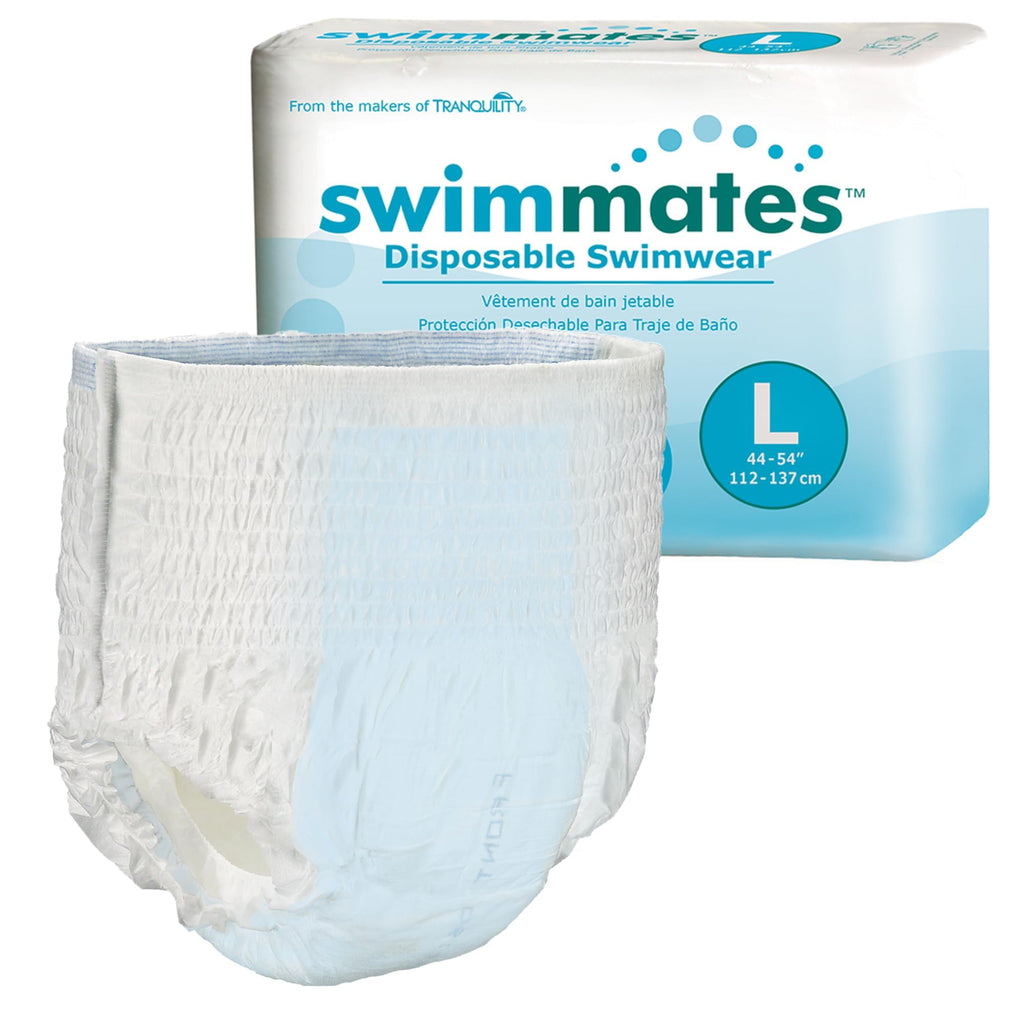 Swimmates Adult Swim Underwear, Pull-Up with Tear-Away Side Seams, Unisex, Disposable, Large (44- 54 Waist), 18 Count (Case of 4