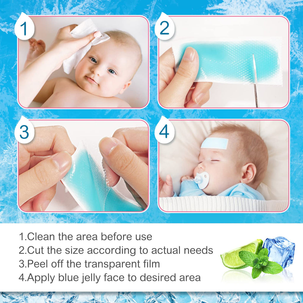 ZIXAOK 40 Sheets Fever Patches for Kids - Hot Weather Cooling Gel Patches for Adults - Headache Patches - Forehead Fever Cool Pa
