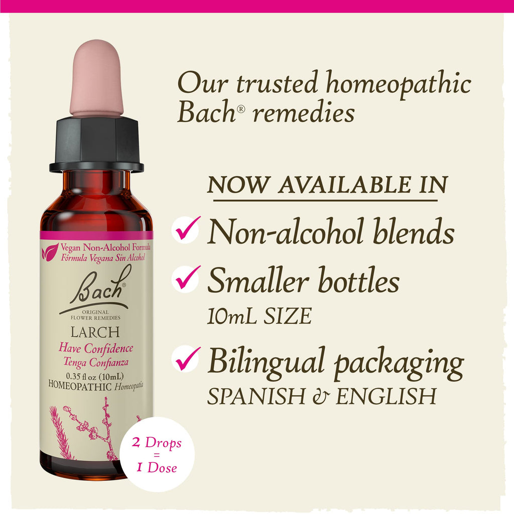 Bach Original Flower Remedies, Larch (Non-Alcohol Formula) - Have Confidence - Natural Homeopathic Flower Essence for Emotional