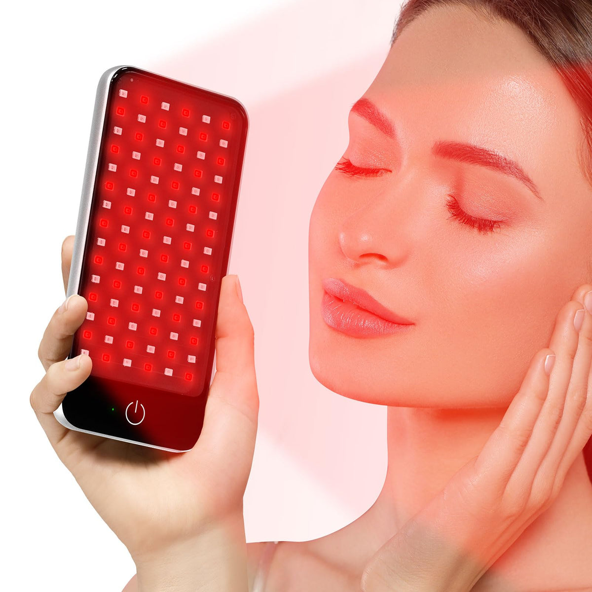 Bioredrlt Mini Red Light Therapy for Face,Red Near Infrared Portability LED Panel, 90 Flicker Free LEDs High Power Panel, Ideal 