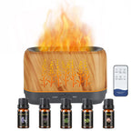 WJNB Diffusers for Home, Ultrasonic Flame Oil Diffuser, Aromatherapy Diffuser for Essential Oils Large Room, 4 Timer 2 Mist Cool