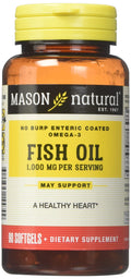 Fish Oil 1000 Mg No Burp Softgel, By Mason Vitamins - 90 Ea