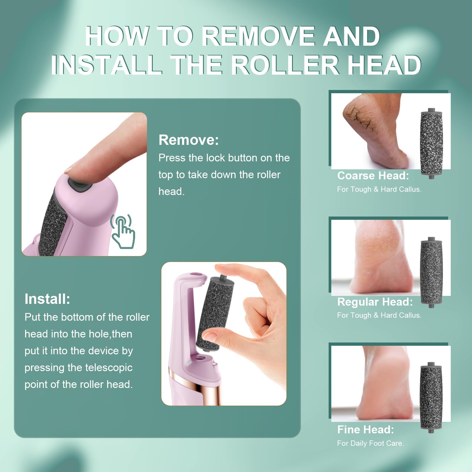 Electric Callus Remover for Feet, Professional Pedicure Tools Foot Care Kit, Foot Scrubber Electric Feet File Smooth Pedi Wand f