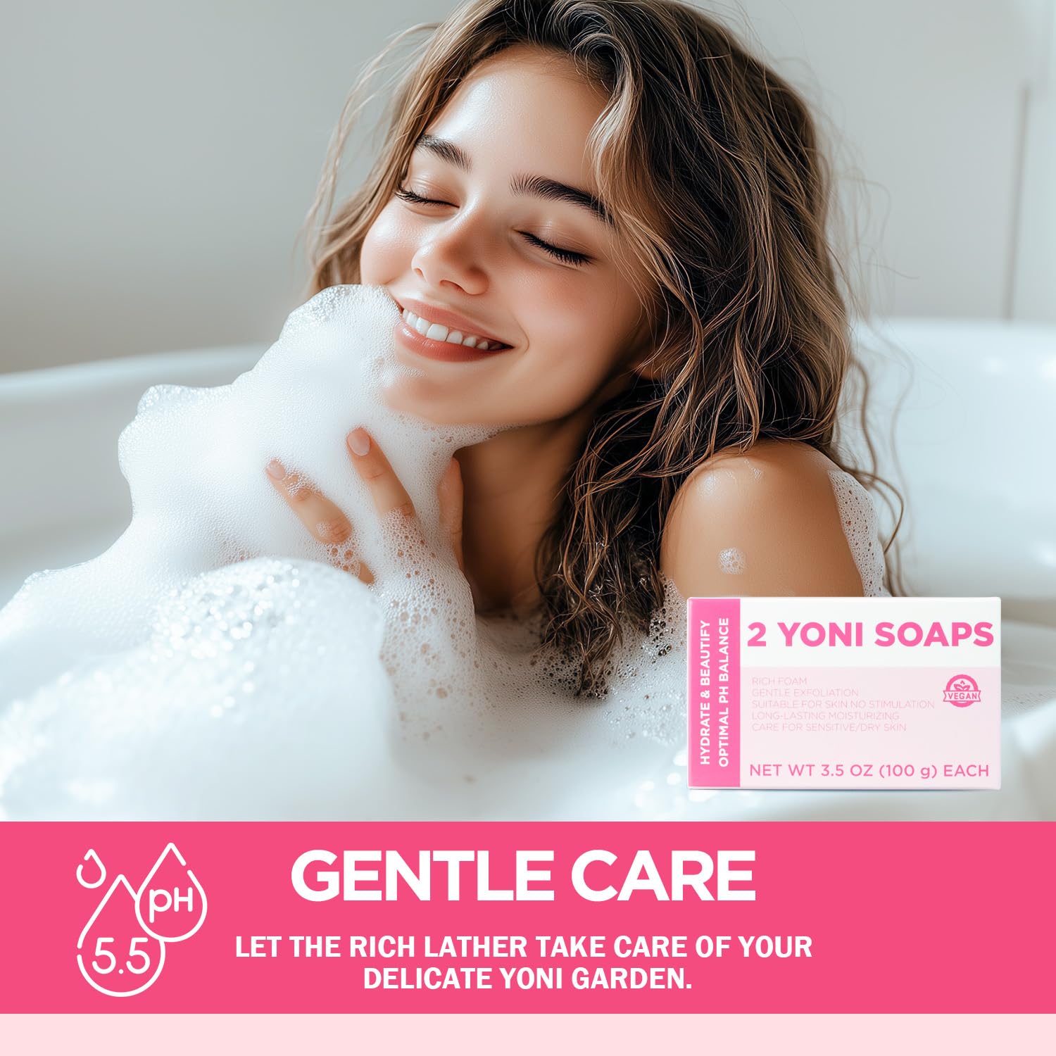 Yoni Soap, Yoni Bar Soap for Women PH Balance, Vaginal and Natural Handmade Soap for Woman, Intimate Wash for Removeing Odor and