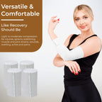 Nexskin 4 Letex Free Bandges - Comfort Elastic Bandage with Single Hook & Loop Closure - White, 4 Pack