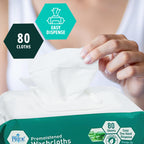MED PRIDE Disposable XL Premoistened Washcloths 8    x 12    Pack of 80 - Adult Cloth Wipes For Sensitive Skin- Extra Soft Incon