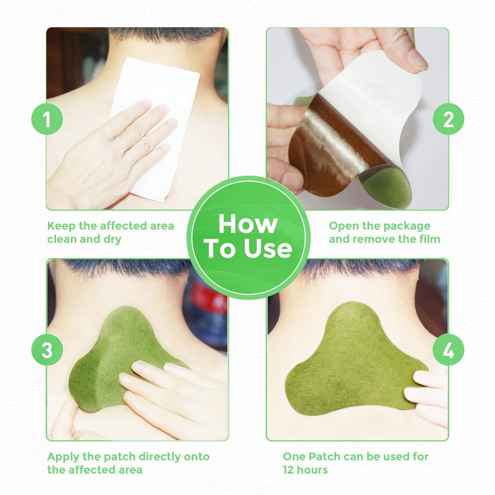 CHUYAOTANG Neck Patches, Heat Patches for Neck, Knee, Back, Shoulder, Ankle, Natural Herbs Patches, Long Lasting and Fast Acting