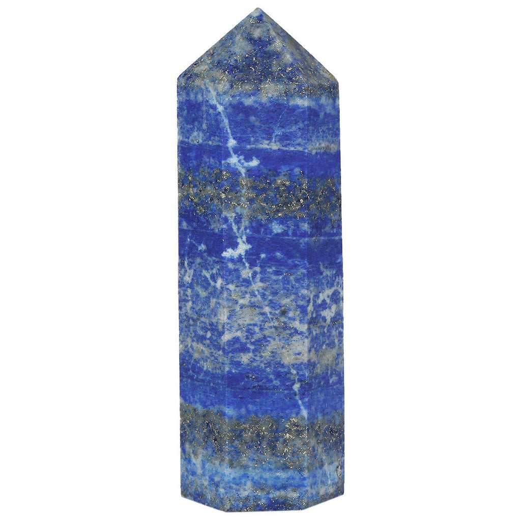SUNYIK Lapis Lazuli Quartz Self Standing 6 Facet Single Point Figurine Sphere, 2''-3.2''