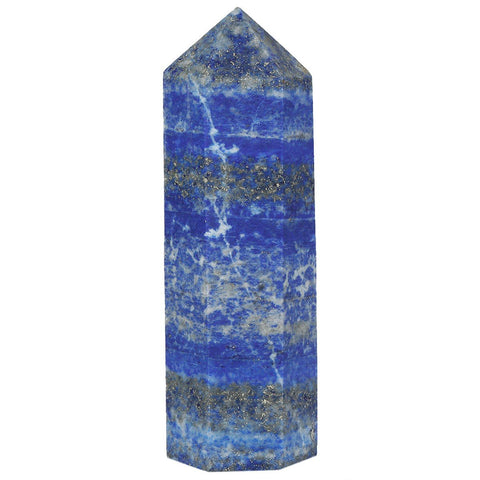 SUNYIK Lapis Lazuli Quartz Self Standing 6 Facet Single Point Figurine Sphere, 2''-3.2''