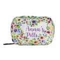 Custom Pill Box 7 Day Pill Case Bag Watercolor Spring Flowers Personalized Name Travel Pill Organizer Bag with Zipper Portable W