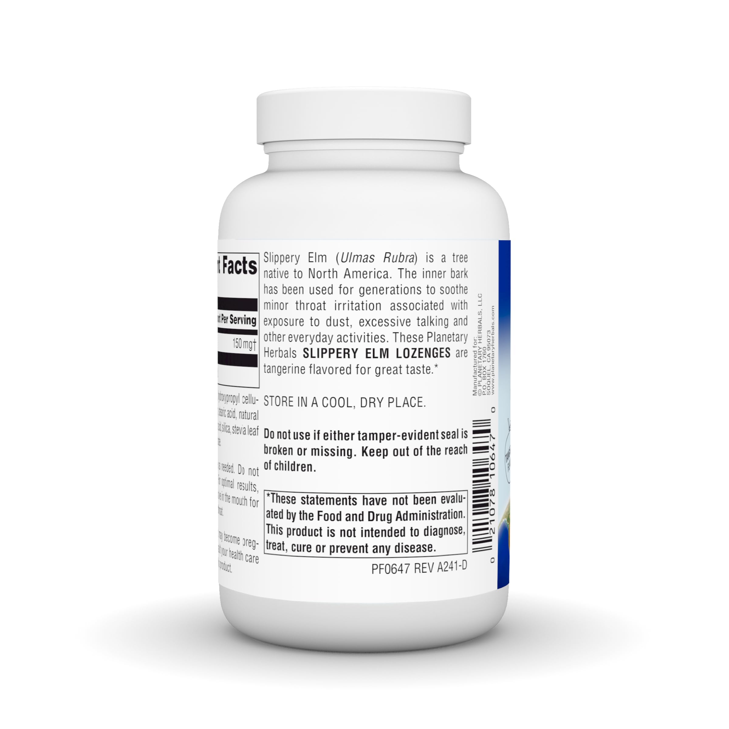 PLANETARY HERBALS Slippery Elm Lozenges, Tangerine, 200 Count