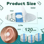 Kingdder 120 Pieces Ear Covers Waterproof Baby Shower Swimming Stickers Newborn Plugs Kids Disposable Ear Tape Protectors Shower