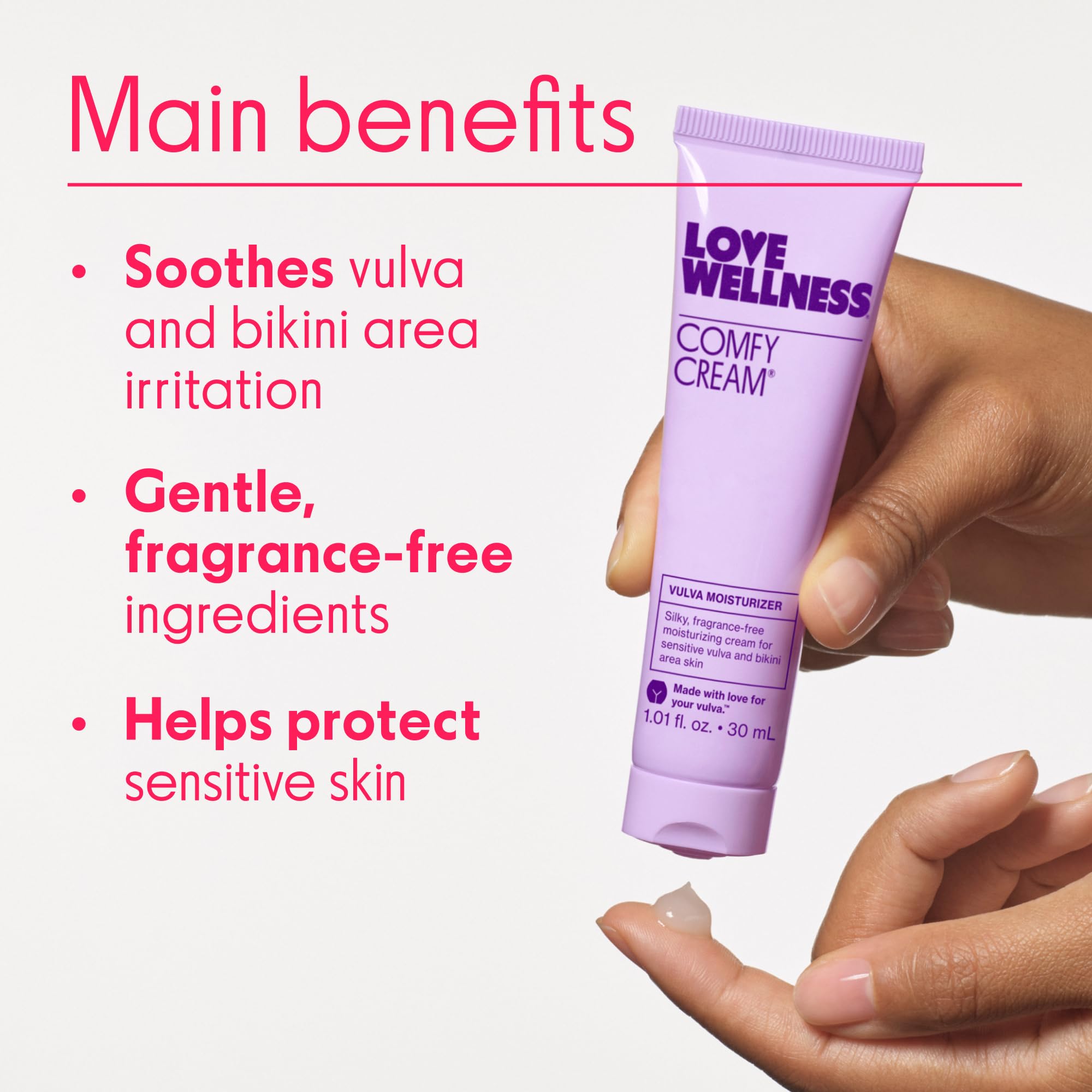 Love Wellness Comfy Cream | Vulva & Vaginal Moisturizer Cream | Daily Care for Dry & Sensitive Vulva | Non-Irritating & Fragranc