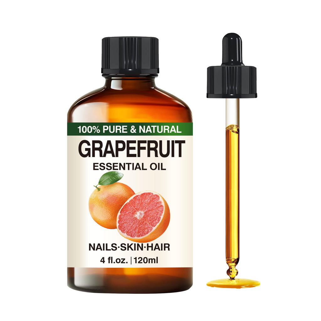 Pure Grapefruit Essential Oil - Fresh Citrus Scent Aromatherapy for Diffusers, Candle Soap Making, Massage Oil 4 Fl Oz