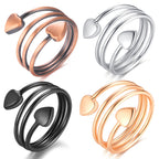 Vicmag Copper Magnetic Ring for Women, Magnetic Rings Ladies Fingers Thumb 100% Solid Pure Copper Jewelry Gift Adjustable(4PCS R